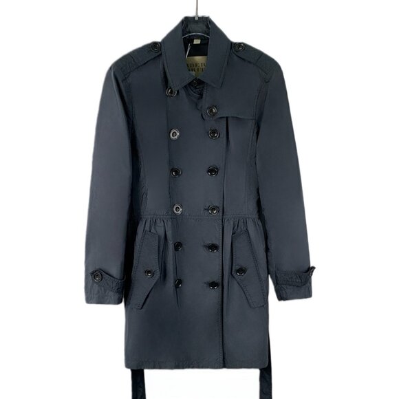 Burberry blue-grey nylon trench coat